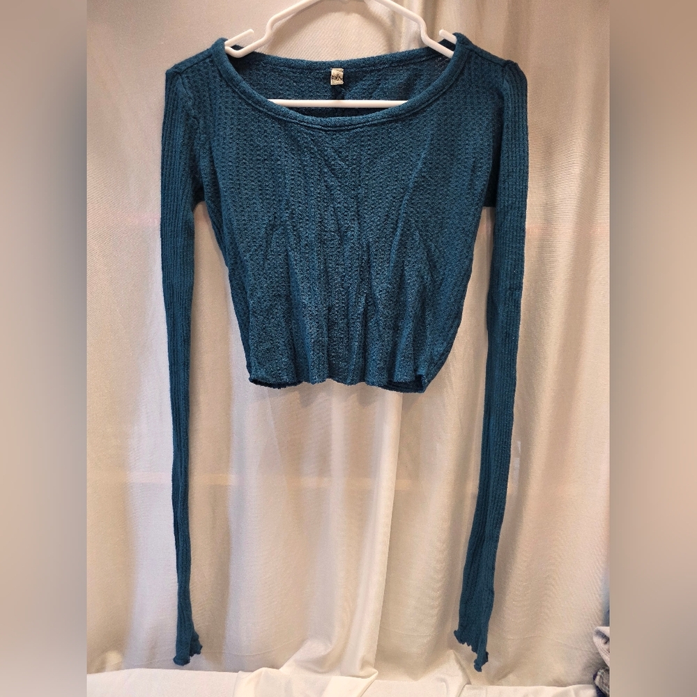 Teal Long Sleeve Knit Top